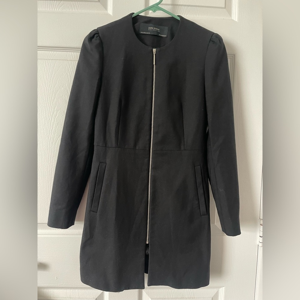 Zara Basic Black Zip-Up Jacket - image 4